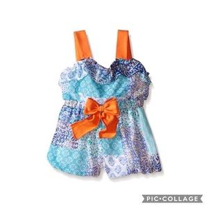 Rare Editions 4T Chiffon Romper 1-Pce NWT